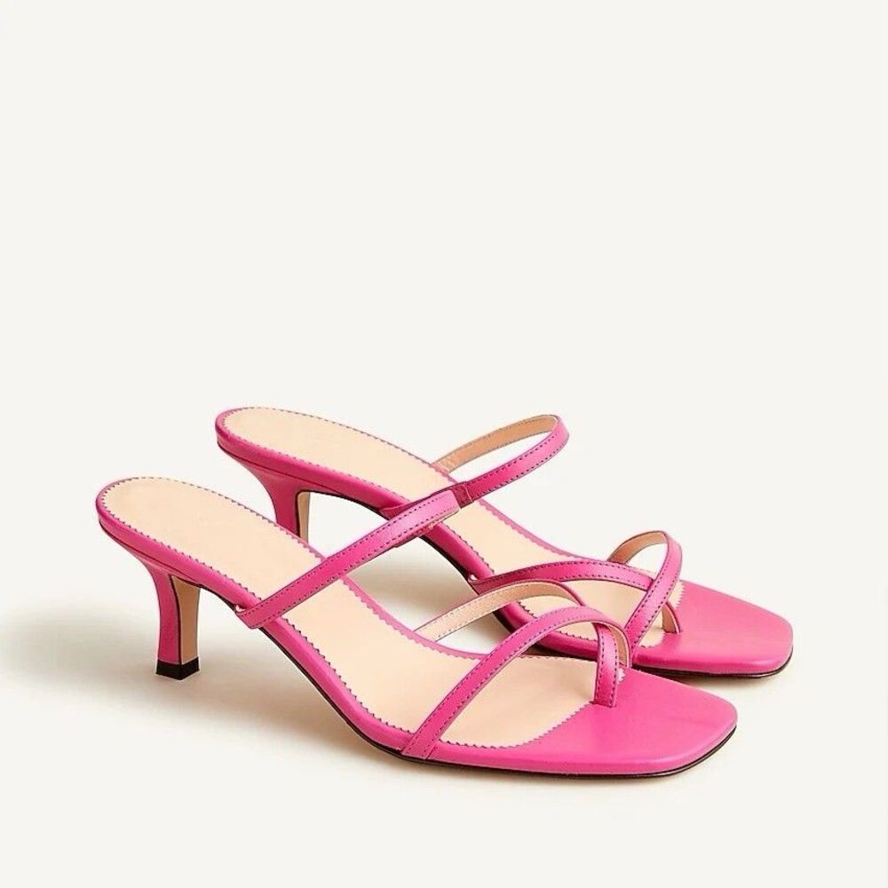 J.Crew's Olympia Gayot Pink Kitty Heels Size 8 NWOB Leather Upper